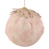Hot 8" Pink Glitter Feather Hanging Christmas Ornament Glass|Ball Ornaments