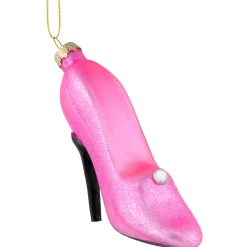 Online 4" Pink High Heel Glittered Glass Christmas Ornament Fashion & Beauty