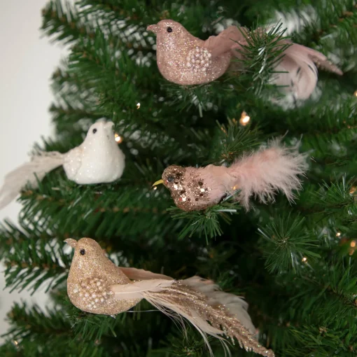 Online 4" Pink Sequin Clip On Bird Christmas Ornament Animals