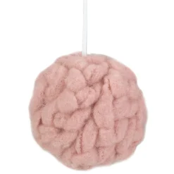 Online 3.75" Pink Woven Yarn Ball Hanging Christmas Ornament Glass|Ball Ornaments