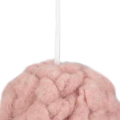 Online 3.75" Pink Woven Yarn Ball Hanging Christmas Ornament Glass|Ball Ornaments