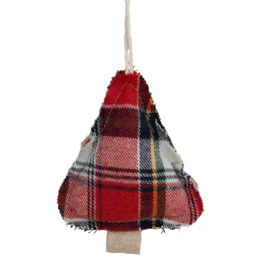 Discount 4" Plaid Christmas Tree Shaped Plush Ornament Garden & Floral