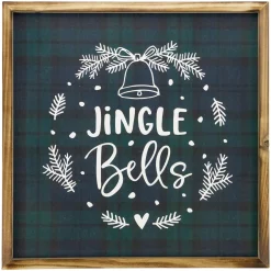 Best 15.75" Plaid 'Jingle Bells' Christmas Wall Sign Wall