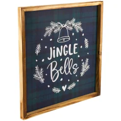 Best 15.75" Plaid 'Jingle Bells' Christmas Wall Sign Wall