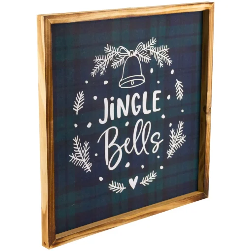 Best 15.75" Plaid 'Jingle Bells' Christmas Wall Sign Wall