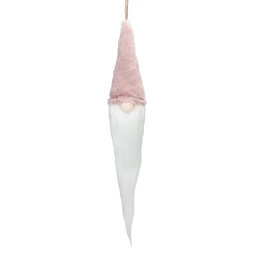 Discount 24" Plush Pink and White Holiday Collections Hanging Gnome Christmas Ornament Gnomes