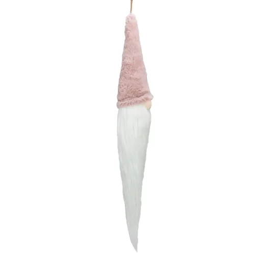 Discount 24" Plush Pink and White Holiday Collections Hanging Gnome Christmas Ornament Gnomes