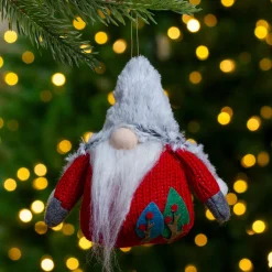 6" Plush Red and Gray Stuffed Christmas Gnome Gnomes