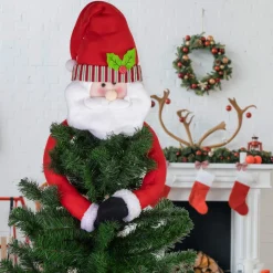 Best 27" Plush Santa Claus Christmas Tree Topper, Unlit Santa Claus