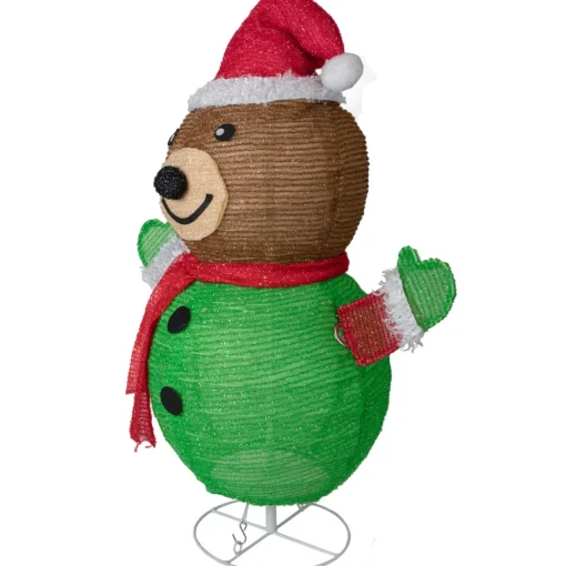 Clearance 25" Pop-up Bear Wearing Santa Hat Outdoor Christmas Decoration Animals
