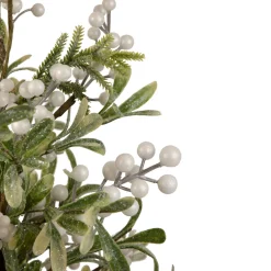 New 2' Potted White Berry and Frosted Pine Christmas Tree, Unlit Potted