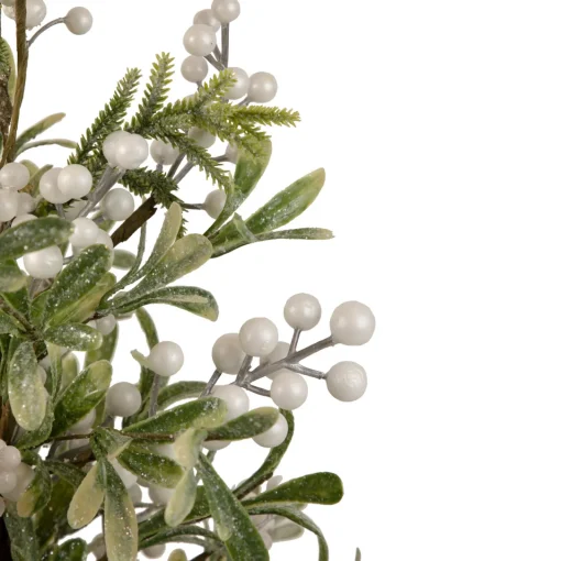New 2' Potted White Berry and Frosted Pine Christmas Tree, Unlit Potted