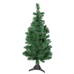 New 4' Pre-Lit Artificial Spiral Pine Christmas Tree - Multi Color Lights Fiber Optic