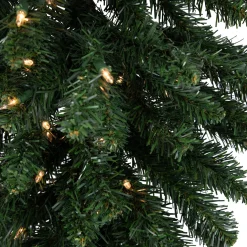 Sale 3' Pre-Lit Buffalo Fir Artificial Christmas Wall or Door Tree, Clear AlwaysLit Lights Wall Trees