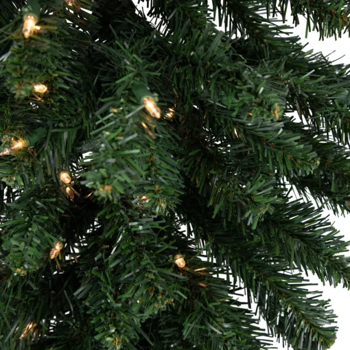 Sale 3' Pre-Lit Buffalo Fir Artificial Christmas Wall or Door Tree, Clear AlwaysLit Lights Wall Trees