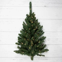 Sale 3' Pre-Lit Buffalo Fir Artificial Christmas Wall or Door Tree, Clear AlwaysLit Lights Wall Trees