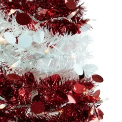 4' Pre-Lit Candy Cane Pop-Up Artificial Christmas Tree, Clear Lights Pop Up