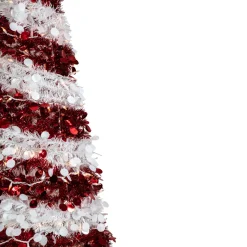 4' Pre-Lit Candy Cane Pop-Up Artificial Christmas Tree, Clear Lights Pop Up
