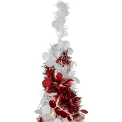 4' Pre-Lit Candy Cane Pop-Up Artificial Christmas Tree, Clear Lights Pop Up