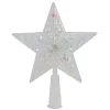 Best 7.5" Pre-Lit Clear Jeweled Star Battery Operated Christmas Tree Topper - Multicolor Lights Stars