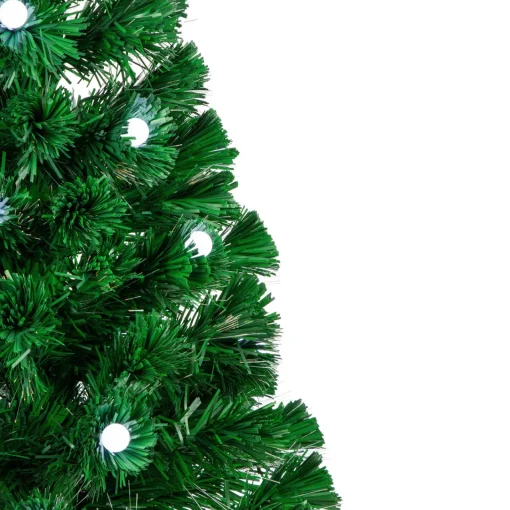 New 3' Pre-Lit Color Changing Fiber Optic Artificial Christmas Tree with Balls Fiber Optic