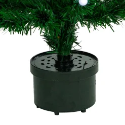 New 3' Pre-Lit Color Changing Fiber Optic Artificial Christmas Tree with Balls Fiber Optic
