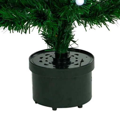 New 3' Pre-Lit Color Changing Fiber Optic Artificial Christmas Tree with Balls Fiber Optic