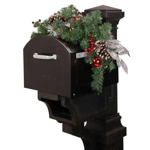 Discount 36" Pre-lit Decorated Artificial Pine Christmas Mailbox Swag Pre-Lit Swaga