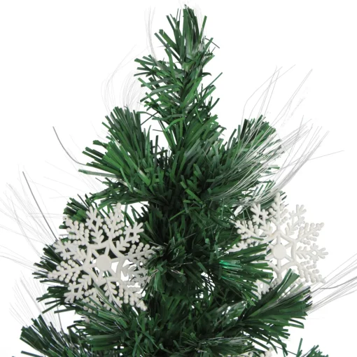 Sale 3' Pre-Lit Fiber Optic Artificial Christmas Tree with White Snowflakes - Multi-Color Lights Fiber Optic
