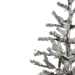 Best 3' Pre-Lit Flocked Alpine Twig Artificial Christmas Tree - Warm White Lights Flocked