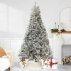 Best 6.5' Pre-Lit Flocked Pine Medium Artificial Christmas Tree - Clear Lights Pre-Lit