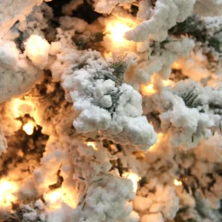 Best 6.5' Pre-Lit Flocked Pine Medium Artificial Christmas Tree - Clear Lights Pre-Lit