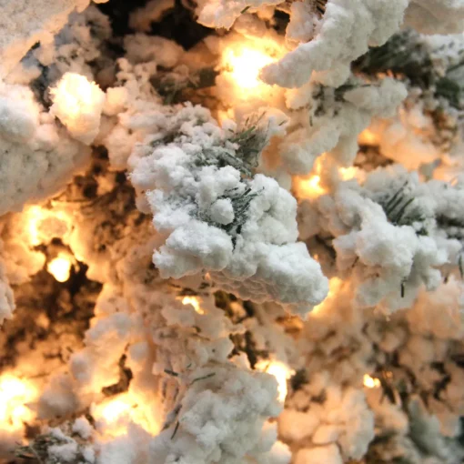 Best 6.5' Pre-Lit Flocked Pine Medium Artificial Christmas Tree - Clear Lights Pre-Lit