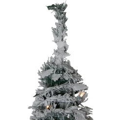 New 6' Pre-Lit Flocked Pre-Decorated Pop-Up Artificial Christmas Tree Pop Up