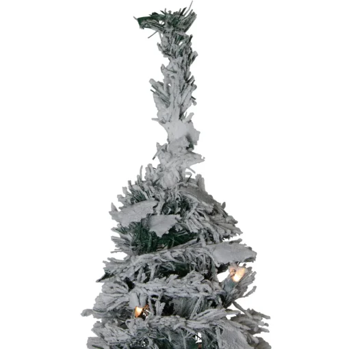 New 6' Pre-Lit Flocked Pre-Decorated Pop-Up Artificial Christmas Tree Pop Up