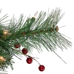 Outlet 4' Pre-Lit Frosted Carolina Berry Spruce Artificial Christmas Tree, Clear Lights Flocked