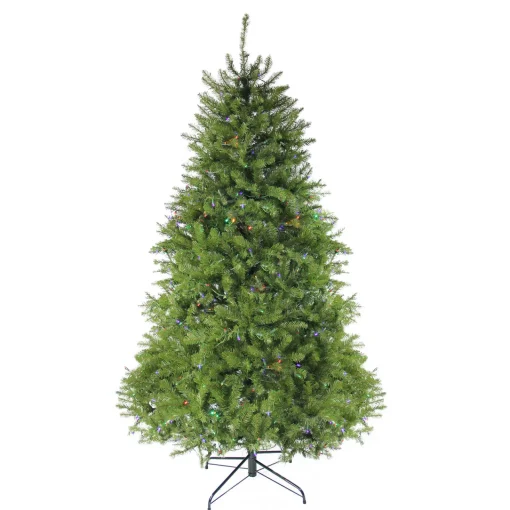 7.5' Pre-Lit Full Northern Pine Artificial Christmas Tree - Multicolor LED Lights Pre-Lit