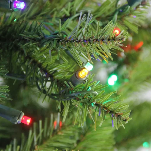 7.5' Pre-Lit Full Northern Pine Artificial Christmas Tree - Multicolor LED Lights Pre-Lit