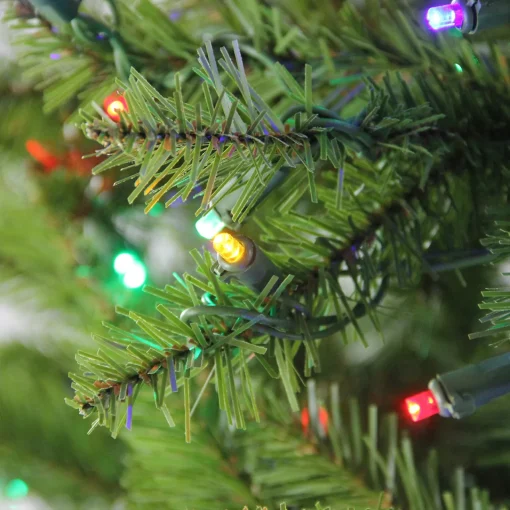 7.5' Pre-Lit Full Northern Pine Artificial Christmas Tree - Multicolor LED Lights Pre-Lit