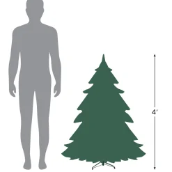 Sale 4' Pre-Lit Full Northern Pine Artificial Christmas Tree, Clear Lights Pre-Lit