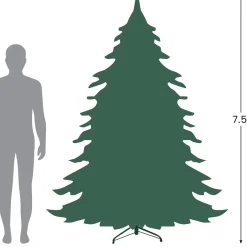 Sale 7.5' Pre-Lit Full Winema Pine Flocked Artificial Christmas Tree - Clear Lights Flocked