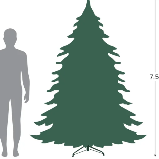 Sale 7.5' Pre-Lit Full Winema Pine Flocked Artificial Christmas Tree - Clear Lights Flocked