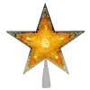 Sale 9" Pre-Lit Gold and Amber Crystal 5 Point Star Christmas Tree Topper - Clear Lights Stars