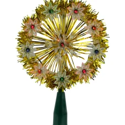 Best 7" Pre-Lit Gold Snowflake Starburst Christmas Tree Topper - Clear Lights Stars