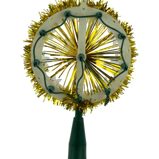Best 7" Pre-Lit Gold Snowflake Starburst Christmas Tree Topper - Clear Lights Stars