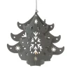 Best 4.5" Prelit Gray Cut Out Tree Christmas Ornament Garden & Floral