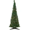 Discount 6' Pre-Lit Green Holly Leaf Pop-Up Artificial Christmas Tree - Clear Lights Pop Up