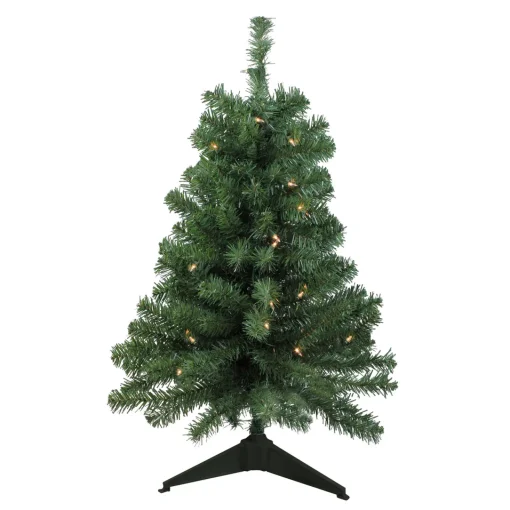Best 3' Pre-Lit Green Medium Blackwater Fir Artificial Christmas Tree - Clear Lights Pre-Lit