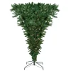Hot 7' Pre-Lit Green Spruce Artificial Upside Down Christmas Tree - Clear Lights Upside Down