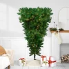 Discount 7' Pre-Lit Green Sugar Pine Upside Down Artificial Christmas Tree - Clear Lights Upside Down
